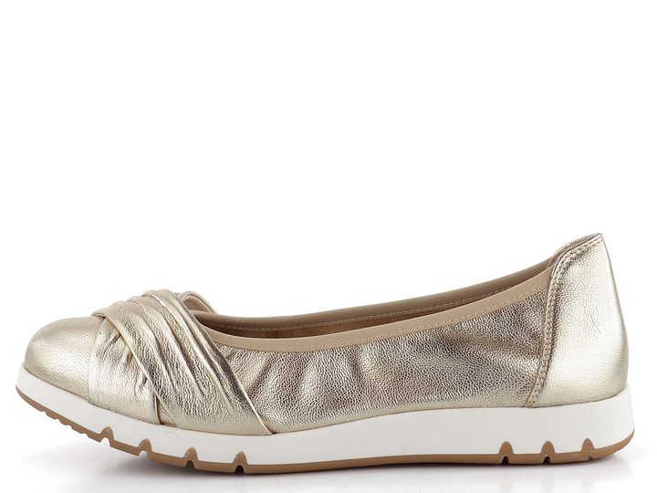 Caprice širší metalické baleríny Platin 9-22118-44