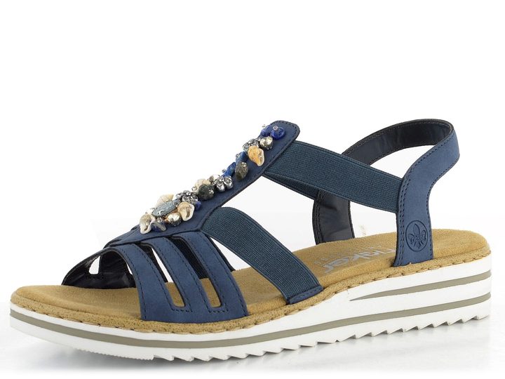 Rieker sandále na kline Jeans V0649-14