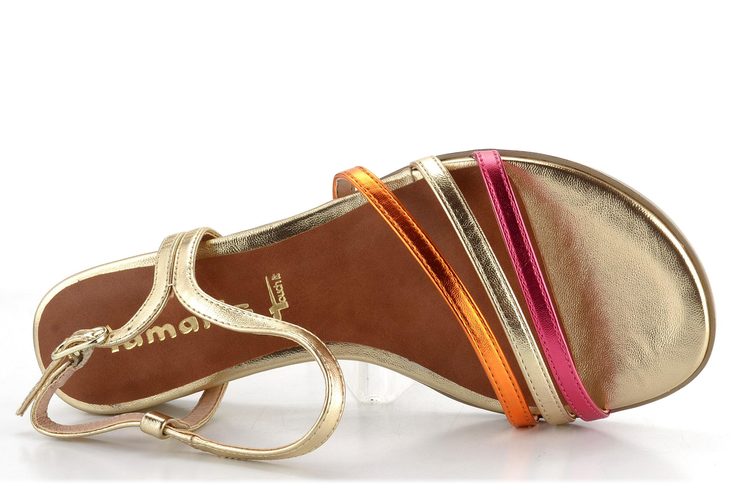 Tamaris pásikové sandále Gold Comb 1-28133-42