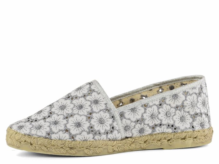 Le Maison Espadrilky biele/strieborné 324VE562