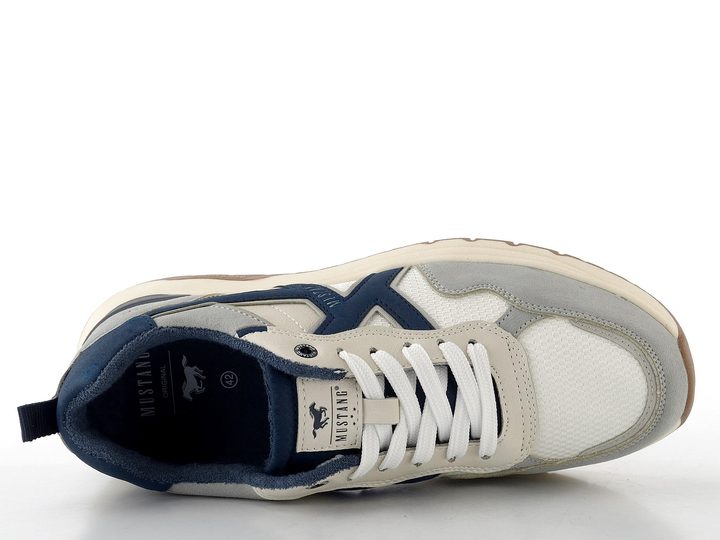 Mustang pánske šnurovacie tenisky grey/white/navy 26M0291004