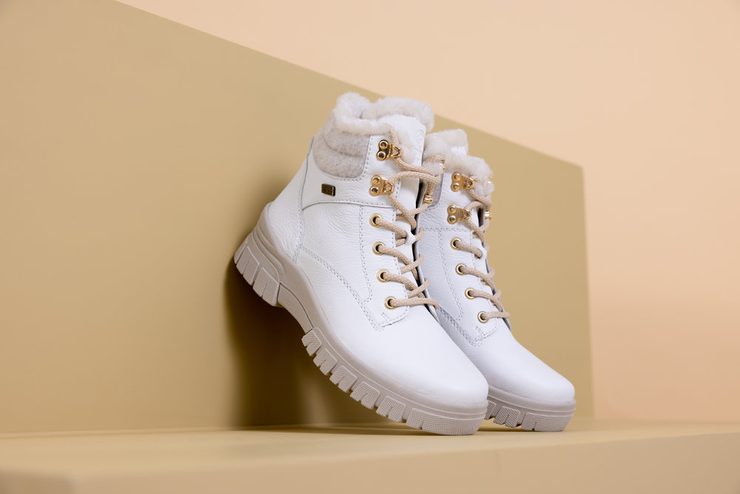 Remonte biela šnurovacia členková obuv s membránou D0E71-80