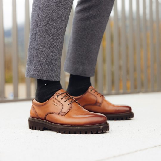 Josef Seibel hnědé šněrovací polobotky Romed Cognac 34404MA24