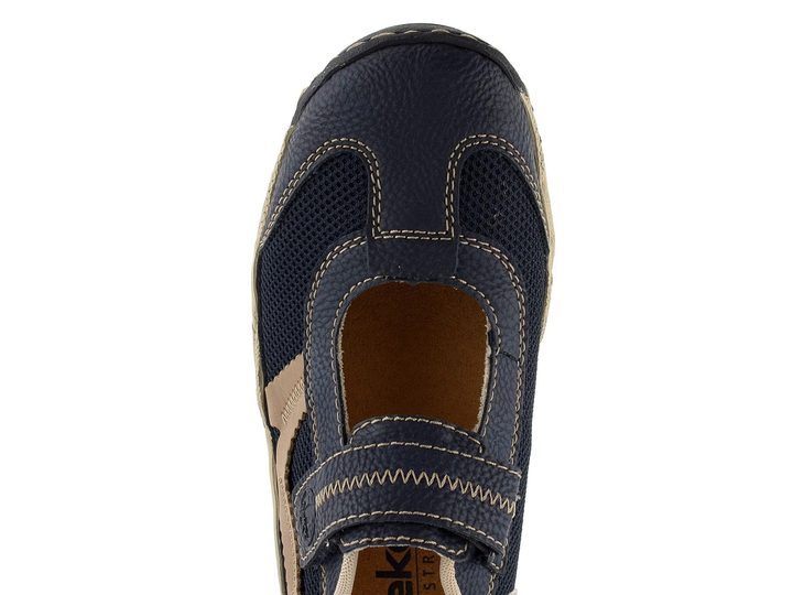 Rieker otvorené poltopánky na suchý zips modré L0575-14