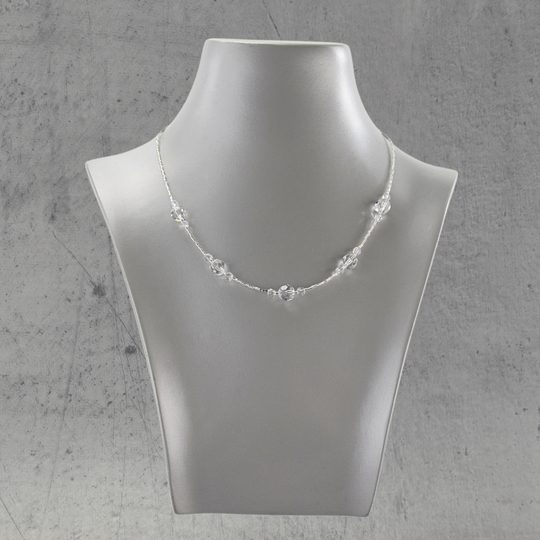 Náhrdelník krystal s broušenými krystal perlemi