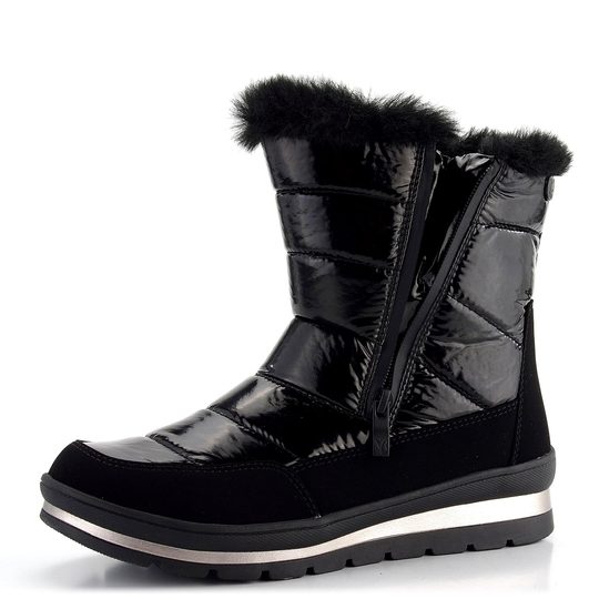 Caprice vyteplená šnurovacia členková obuv Black Comb 9-26433-41