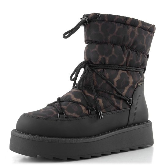 Tamaris zateplený prošívaný kotník na platformě 1-26846-45 black/leopard