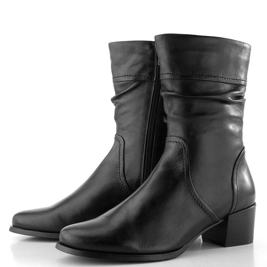 Regarde řasený zipový kotník na podpatku Jolene-33 black