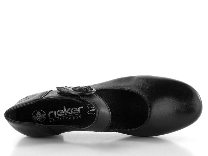 Rieker lodičky s priehlavkovým pásikom čierne 41756-00
