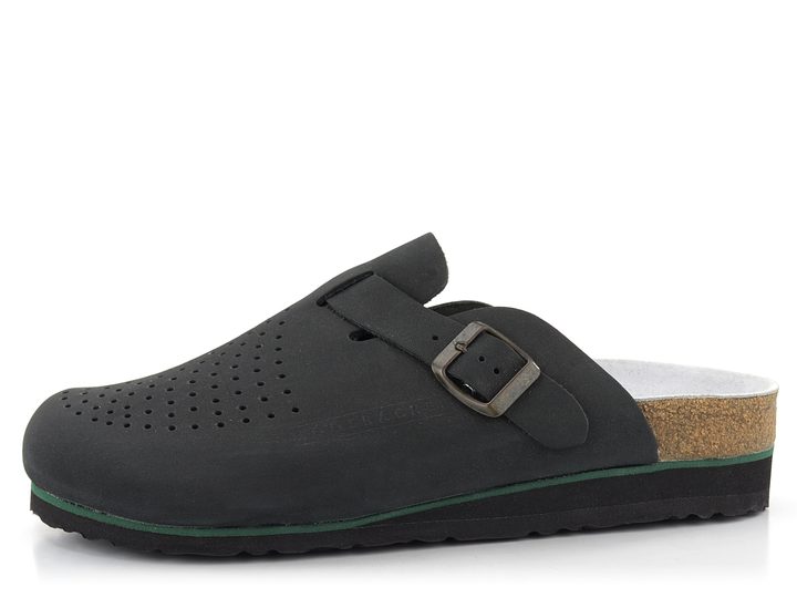 Moosbacher fuzbetové pantofle černé s plnou špičkou Holder 411