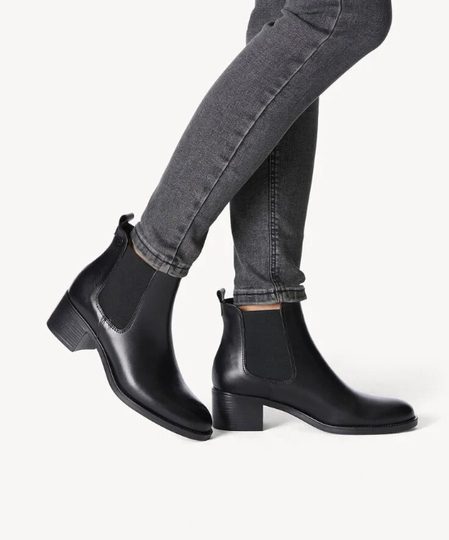 Tamaris kožený chelsea kotník black 1-25026-41