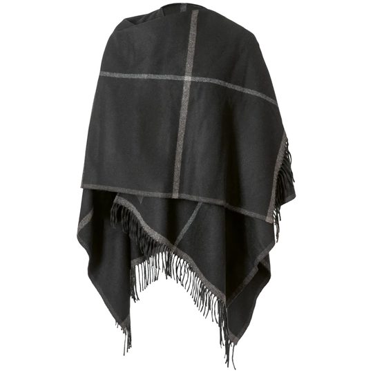 Högl luxusní vlněný pléd - pončo schwarz 0-196200-0100