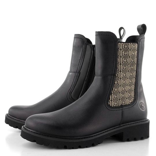 Remonte vyšší chelsea kotník schwarz/schwarz-gold D8694-03