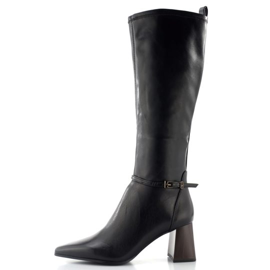 Tamaris kozačky na podpatku black 1-25521-47