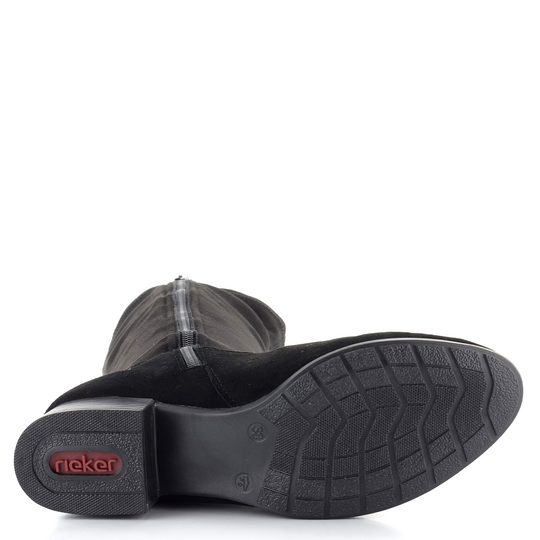 Rieker čižmy s pružným lýtkom čierne 78654-00