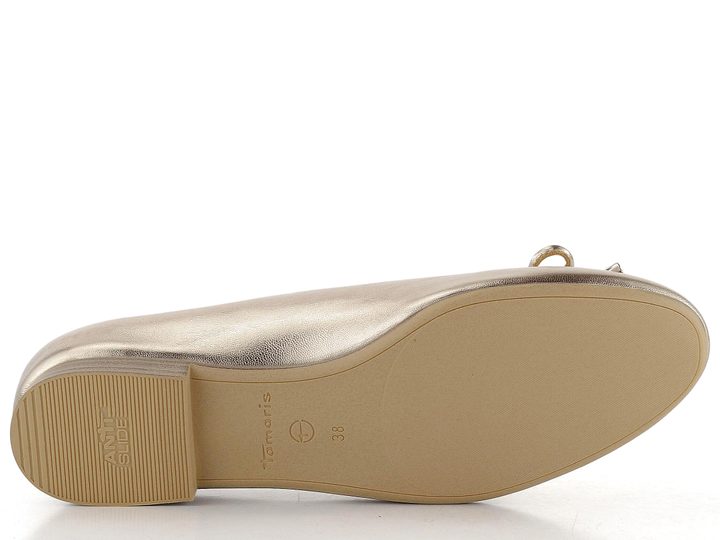 Tamaris baleríny s mašličkou Light Gold 1-22105-44