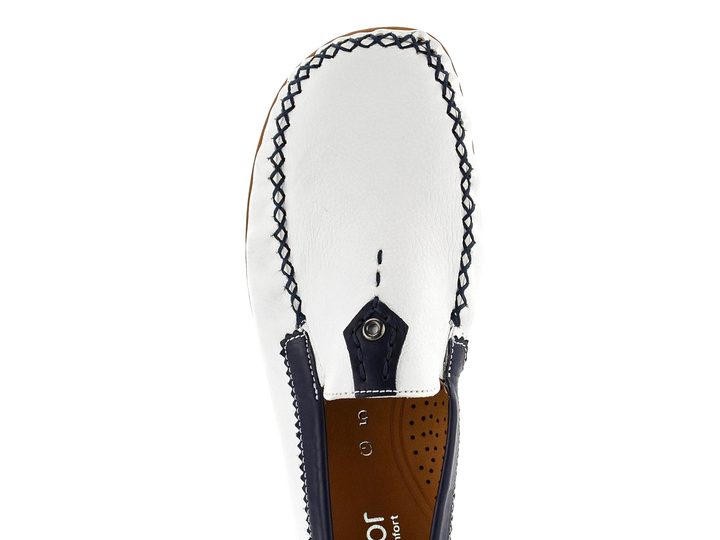 Gabor bílé mokasíny s barevným lemem 66.090.69