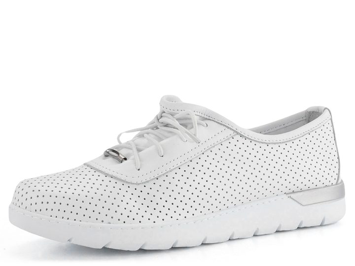 Looke kožené perforované polobotky Leonore White L1051_03