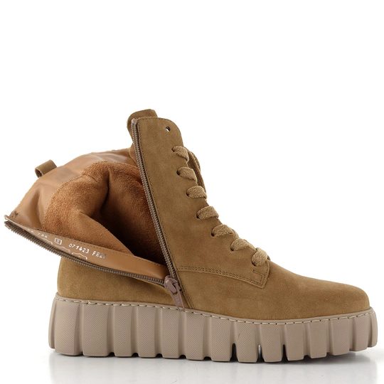 Gabor šněrovací kotník na platformě lion/camel 76.786.35