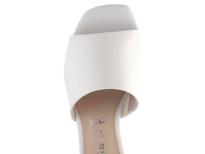 Tamaris kožené pantofle na podpatku White 1-27204-42