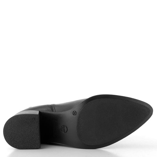 Tamaris chelsea kotník na podpatku black leather 1-25301-45