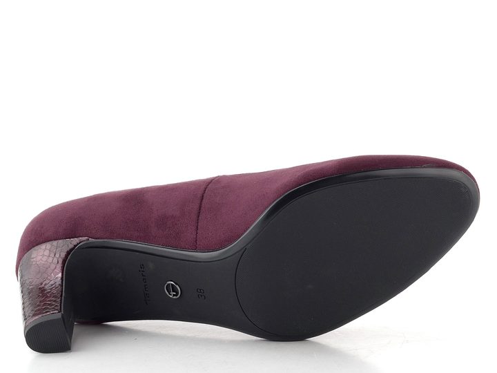 Tamaris textilní lodičky burgundy comb 1-22418-41