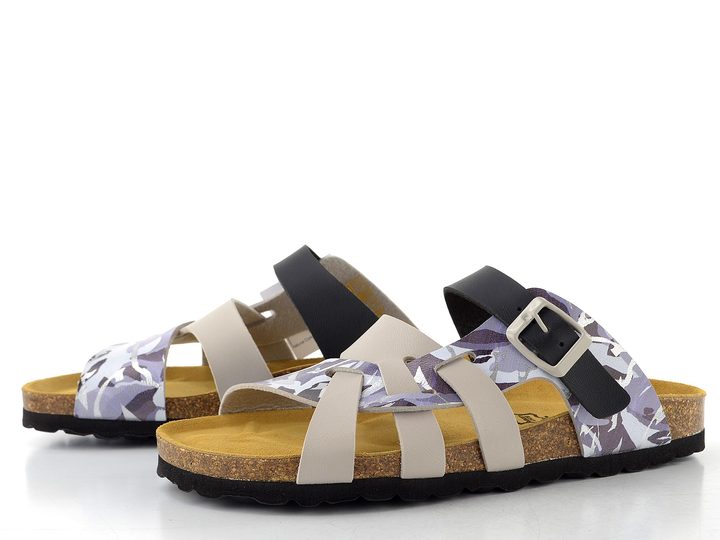 BIO Life fuzbetové pantofle béžová/černá/šedá 0004.1158 Valeria/929