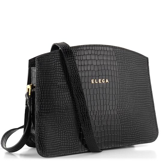 Elega crossbody kabelka kroko černá 69604