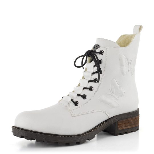 Rieker biele zateplené členkové topánky s motýlikmi Y0414-80
