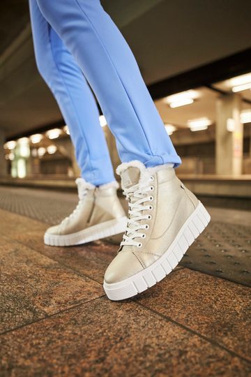 Rieker Revolution členková obuv na platforme svetlá W1071-90