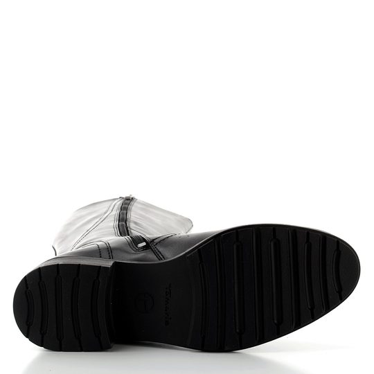 Tamaris hladké kožené kozačky black 1-25550-47