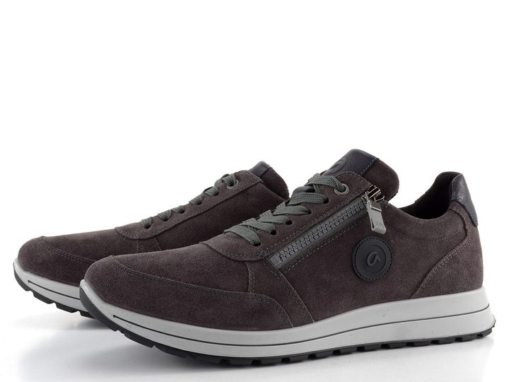 Ara širší pánské tenisky kožené Matteo Steel/Blau 11-24505-15