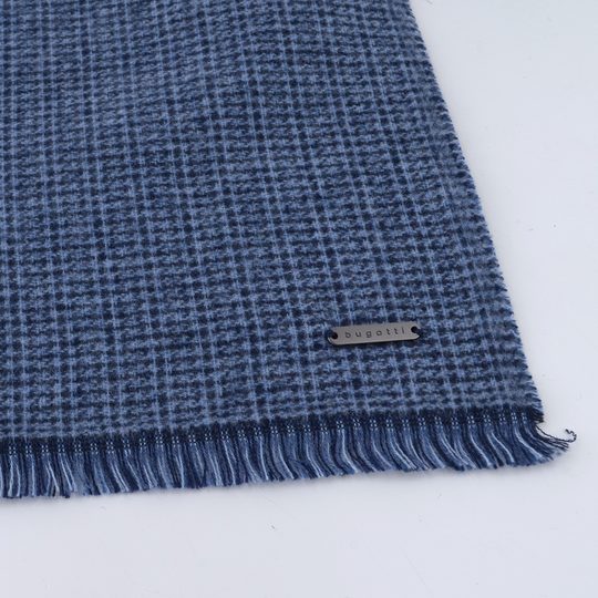 Bugatti pánský oboustranný šál z vlněné směsi tmavě modrý 630327-590