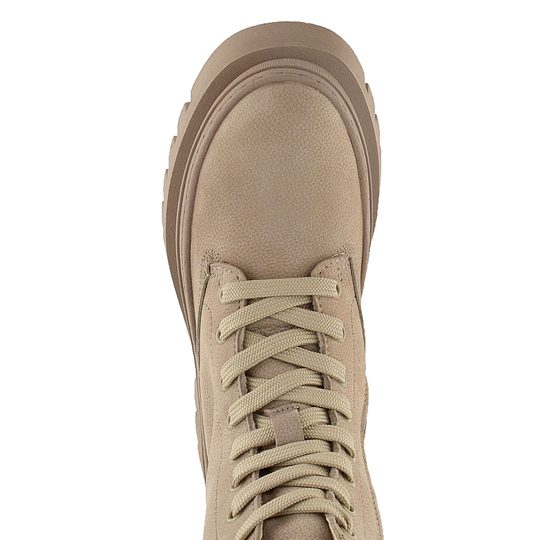 Tamaris šnurovacia členková obuv na vysokej hrubej podošve Taupe 1-25843-29