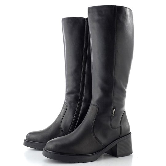 Rieker hladké černé kozačky Y5254-00