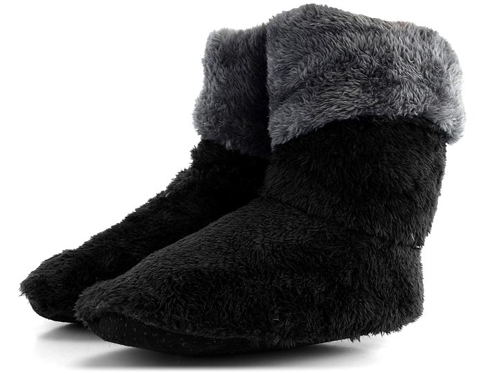 Domácí ponožkové bačkory ohrnovací černé