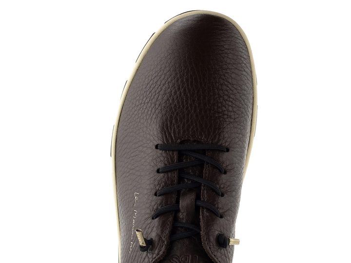 TBS kožené prozouvací tenisky chocolat/bronze Jazlace M7M65