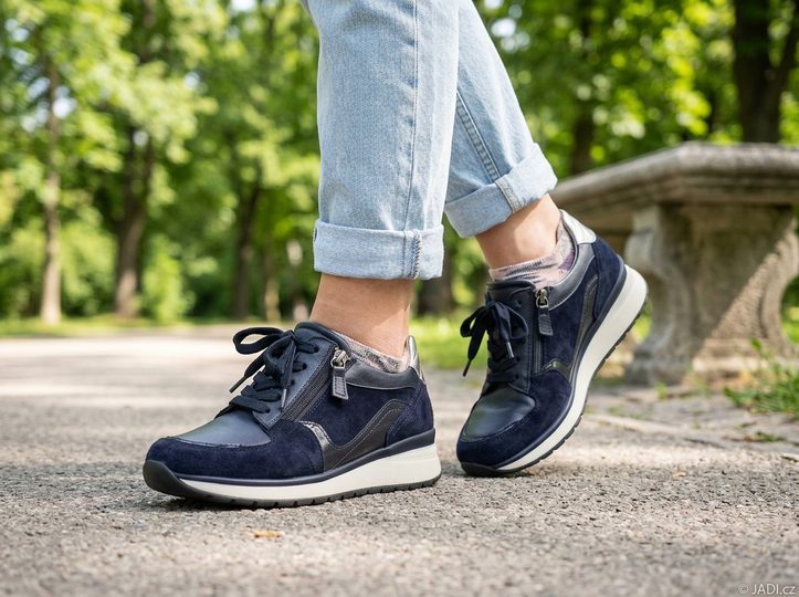 Gabor široké tenisky se zipem dark-blue/steel 86.307.66