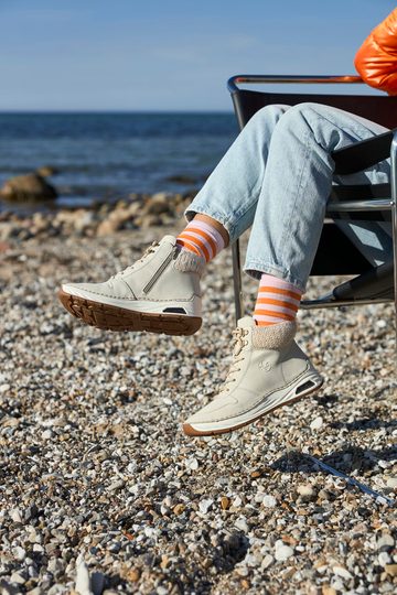 Rieker šněrovací kotník crema/offwhite-metallic 44555-60