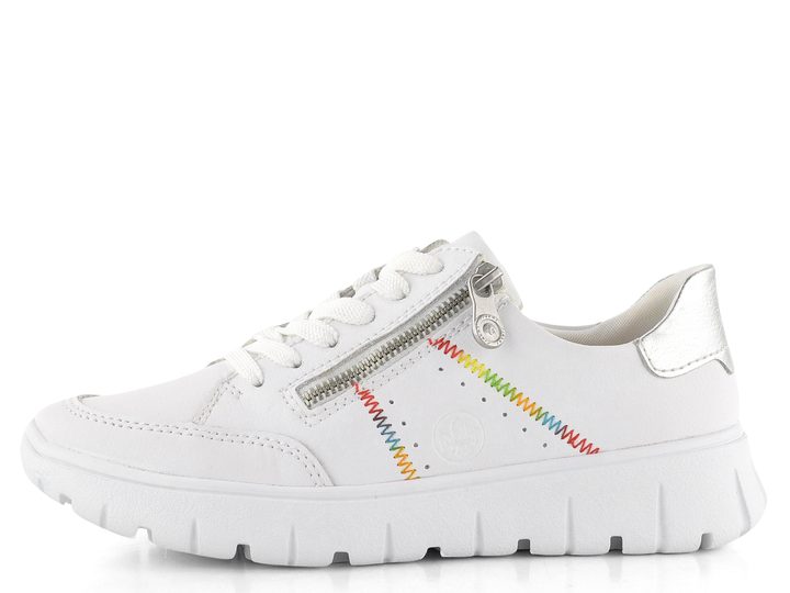 Rieker tenisky so zipsom biele N1313-80