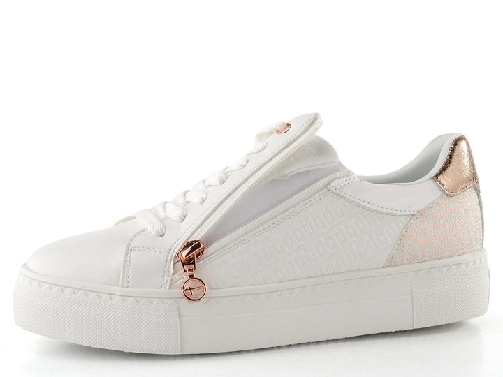 Tamaris tenisky na platformě white/rosegold 1-23313-41