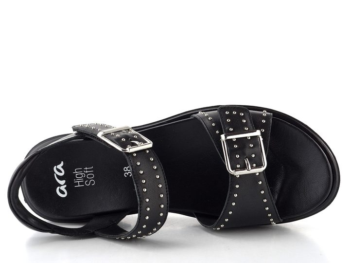 Ara sandály na platformě s klínkem Bilbao schwarz 12-33517-01