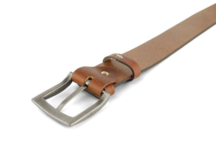 Luxusní hnědý kožený opasek 38 mm