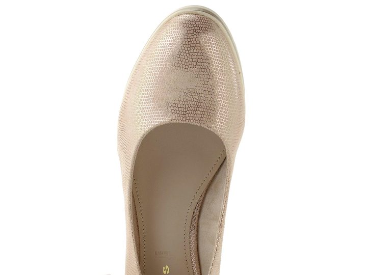 Tamaris textilní lodičky na klínu lt gold 1-22313-44