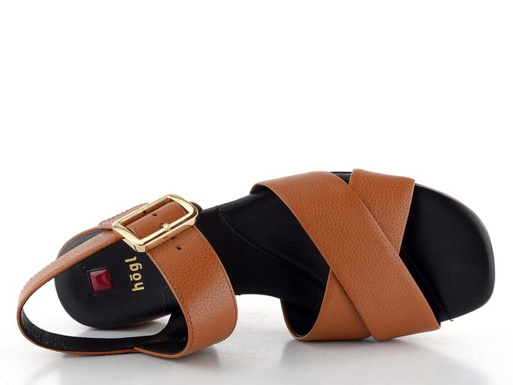 Högl luxusní sandály na podpatku Cognac  9-102623
