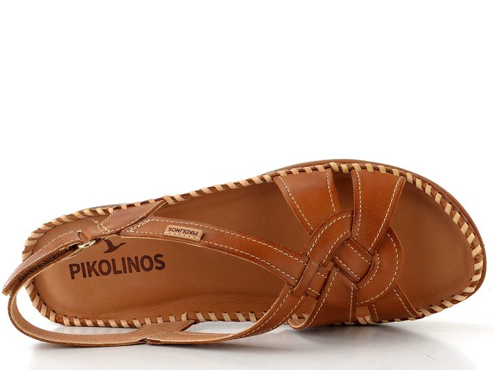 Pikolinos sandály s proplétanými  pásky Cadaques brandy W8K-1839