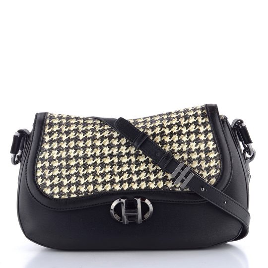 Hispanitas luxusná kabelka so vzorovanou klopou black/white BI254150