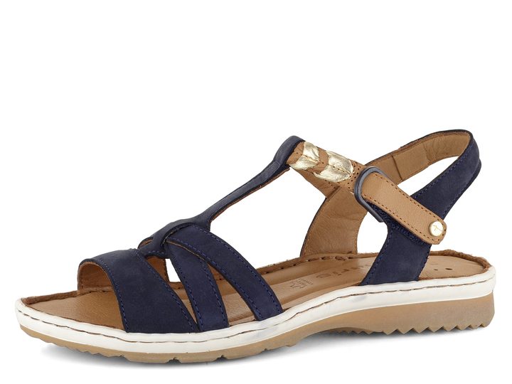 Tamaris sandály modré s hnědým páskem 1-28603-22