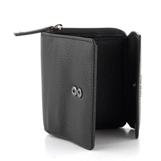 Dámská kožená peněženka se zipovou kapsou black LG003