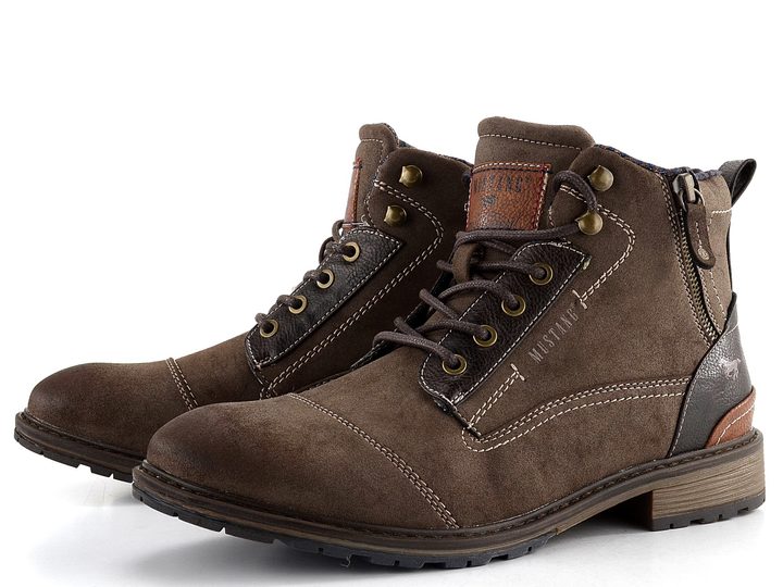 Mustang pánský kotník se zipem Dunkelbraun 4140-504-032